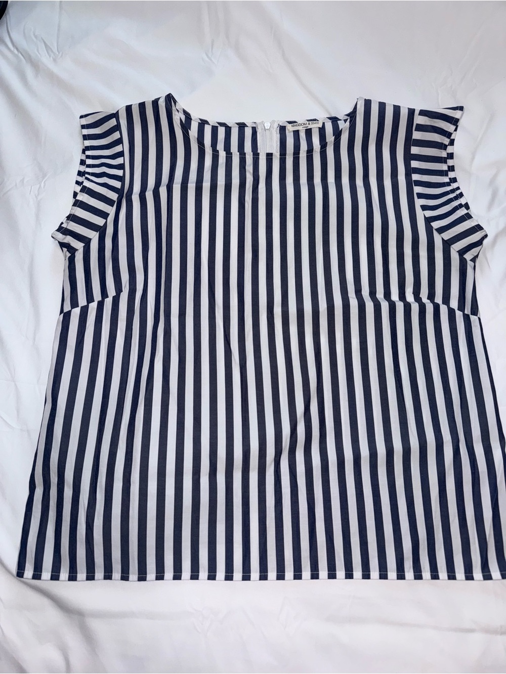 Striped Navy and White Cap Sleeve Top